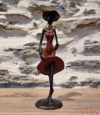 Statuette bronze africaine 22 cm "La gracieuse"