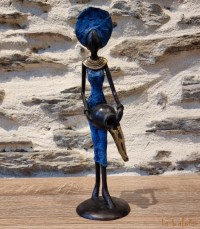 Statuette bronze africaine 22 cm "Au fil de l'eau"