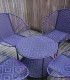 Salon de jardin en fil de pêche violet et noir