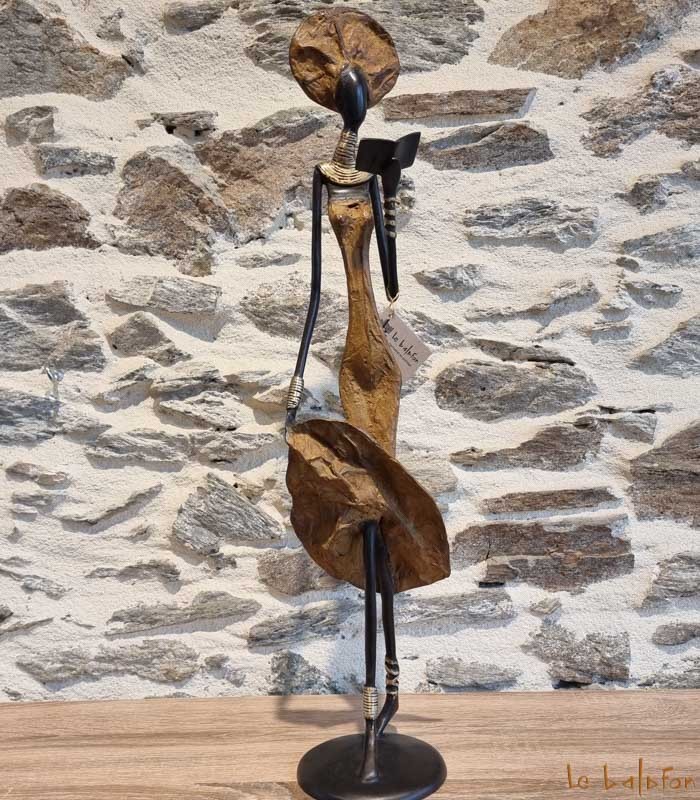 Statuette bronze africaine 57 cm